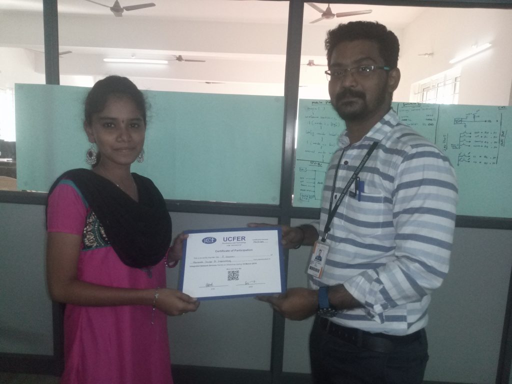 Picture taken in 2019 when we conducted a 5-day industrial training on IoT and Embedded Computer Design at our institute located at UCFER, Coimbatore.